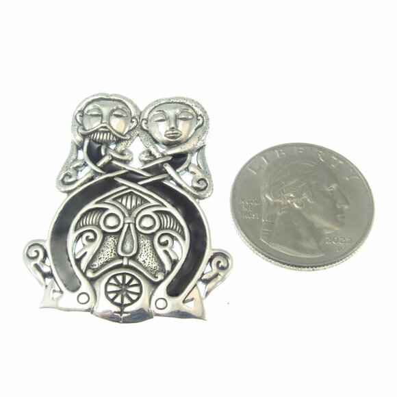 Solid 925 Sterling Silver Viking Borre Courtship Slide Pendant by Courtney Davis - Picture 5 of 9